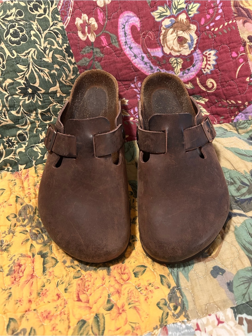 Birkenstock Brown Leather Boston Clog Mule
